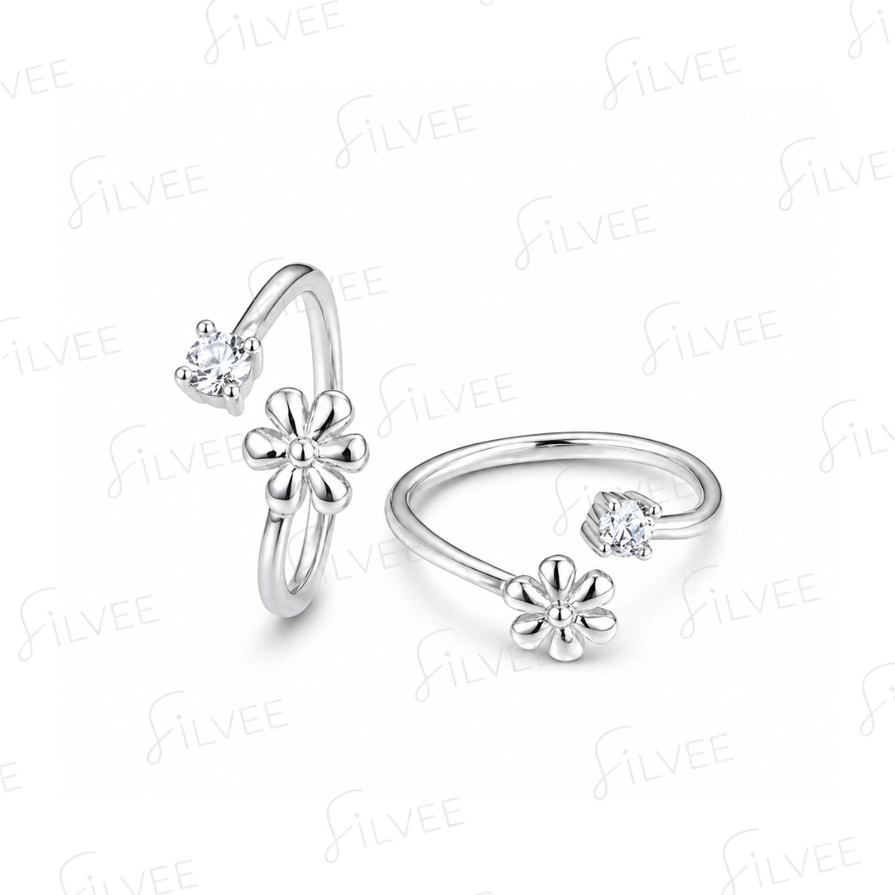 PLAIN CENTER STONE UPPER TOE RING